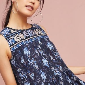 NWT Anthropologie Deauville Embroidered Tank